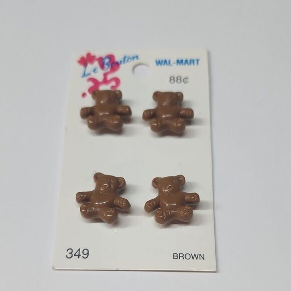 Le Bouton Brown Teddy Bear Buttons - Picture 1 of 4